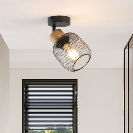 Brilagi - Nástenné bodové svietidlo BASKLITE 1xE27/15W/230V drevo/čierna