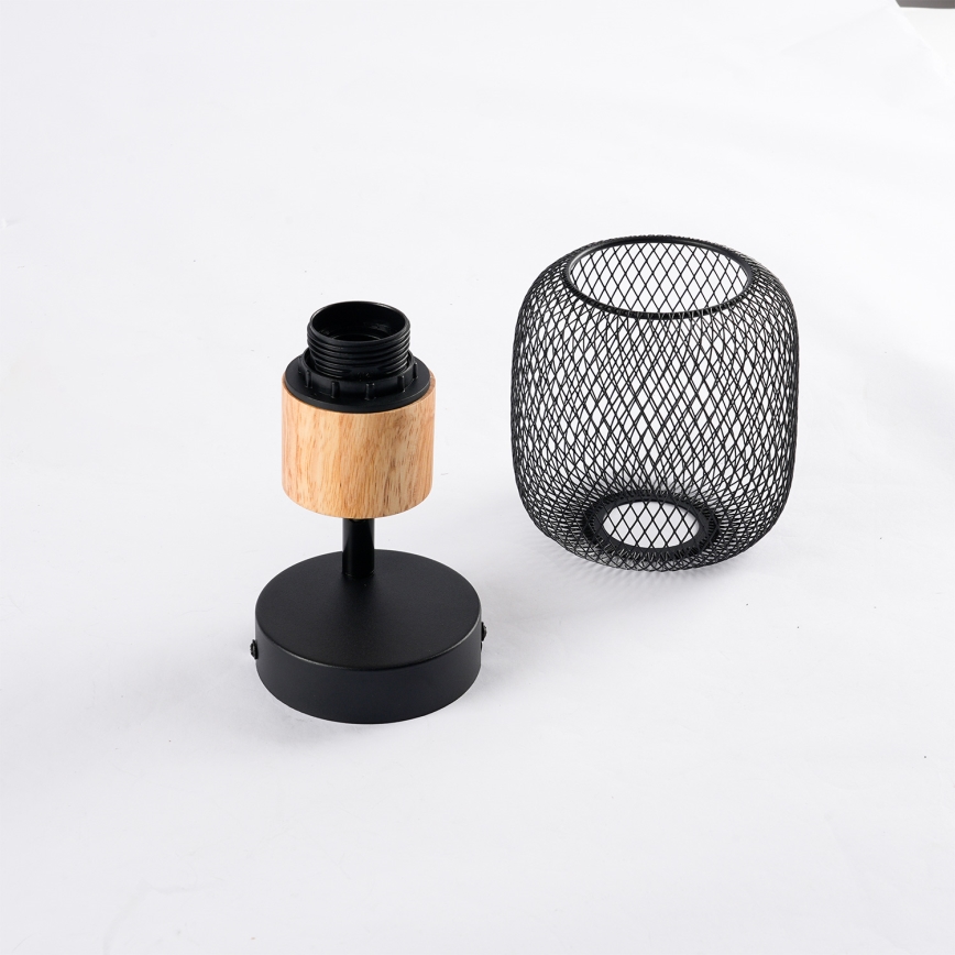 Brilagi - Nástenné bodové svietidlo BASKLITE 1xE27/15W/230V drevo/čierna