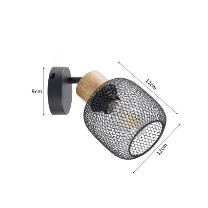 Brilagi - Nástenné bodové svietidlo BASKLITE 1xE27/15W/230V kaučukovník/čierna