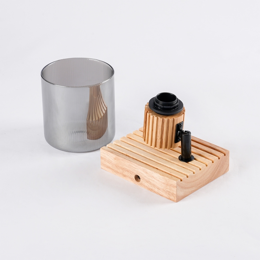 Brilagi - Nástenné bodové svietidlo HYGGE 1xE14/15W/230V drevené/dymové