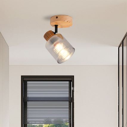 Brilagi - Nástenné bodové svietidlo HYGGE 1xE14/15W/230V kaučukovník/dymové