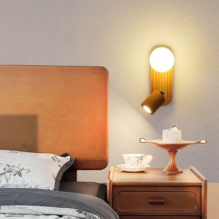 Brilagi - Nástenné bodové svietidlo MODERN WOOD 1xG9/5W/230V + 1xGU10/8W drevo