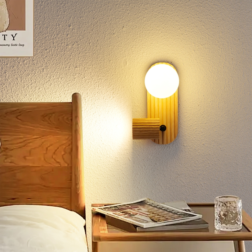 Brilagi - Nástenné bodové svietidlo MODERN WOOD 1xG9/5W/230V + 1xGU10/8W kaučukovníkové drevo