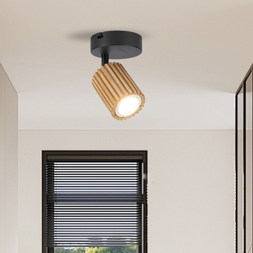 Brilagi - Nástenné bodové svietidlo MODERN WOOD 1xGU10/8W/230V drevo/čierna