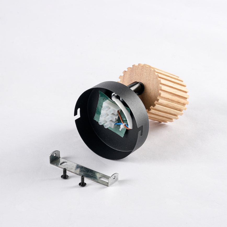 Brilagi - Nástenné bodové svietidlo MODERN WOOD 1xGU10/8W/230V kaučukovník/čierna