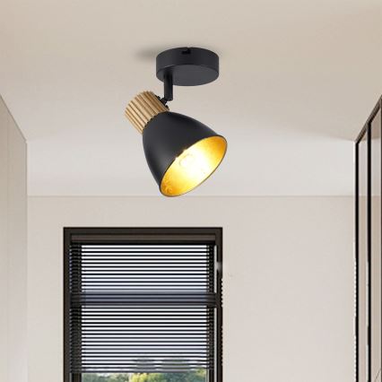 Brilagi - Nástenné bodové svietidlo ODENSE 1xE14/10W/230V drevo/čierna