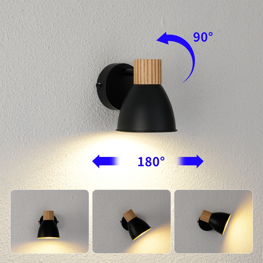 Brilagi - Nástenné bodové svietidlo ODENSE 1xE14/10W/230V kaučukovník/čierna