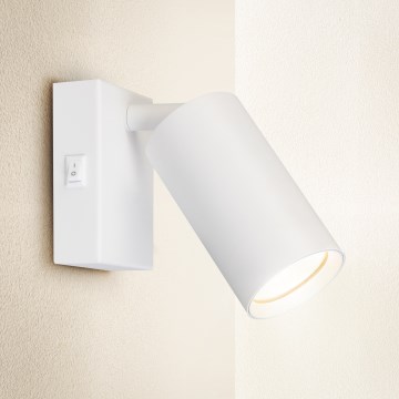 Brilagi - Nástenné bodové svietidlo s vypínačom SELE 1xGU10/30W/230V biela