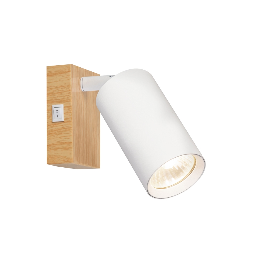 Brilagi - Nástenné bodové svietidlo SELE 1xGU10/30W/230V biela/dubový dekor