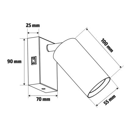 Brilagi - Nástenné bodové svietidlo SELE 1xGU10/30W/230V biela/dubový dekor