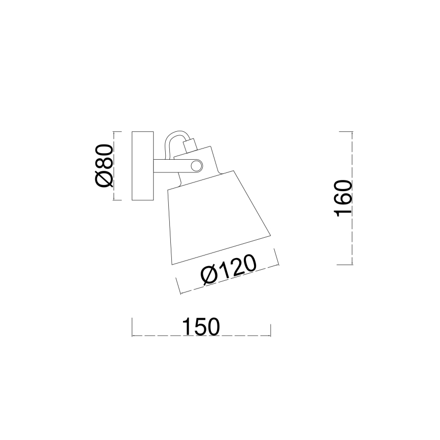 Brilagi - Nástenné bodové svietidlo TECHNO 1xE27/60W/230V čierna