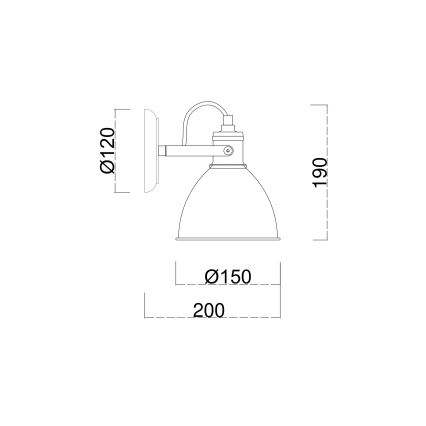Brilagi - Nástenné bodové svietidlo TECHNO 1xE27/60W/230V krémová/patina