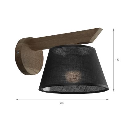 Brilagi - Nástenné svietidlo ANTHONY 1xE14/40W/230V dub/čierna