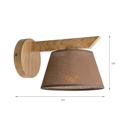 Brilagi - Nástenné svietidlo ANTHONY 1xE14/40W/230V dub/hnedá