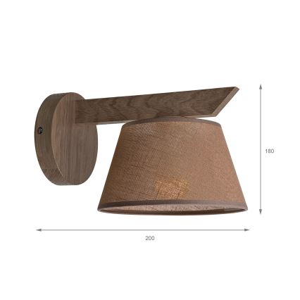 Brilagi - Nástenné svietidlo ANTHONY 1xE14/40W/230V dub/hnedá