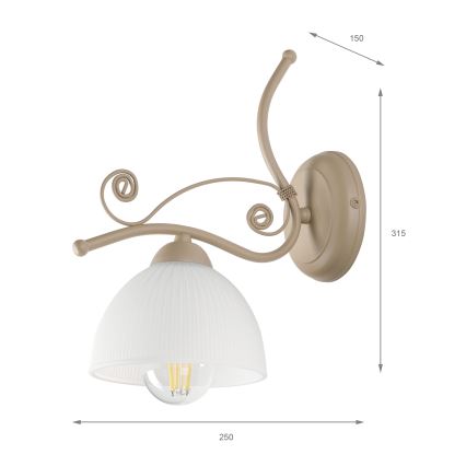 Brilagi - Nástenné svietidlo ANTICO MODERN 1xE27/60W/230V béžové
