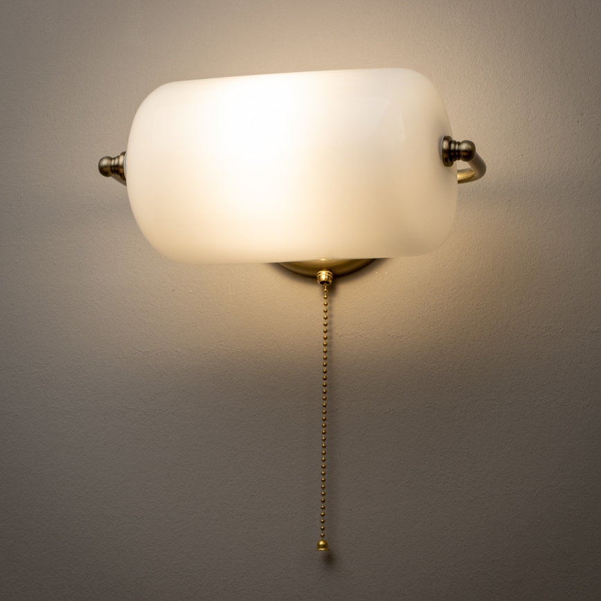 Brilagi - Nástenné svietidlo BANK OFFICE 1xE27/60W/230V mosadz/biela