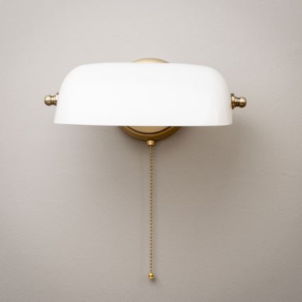 Brilagi - Nástenné svietidlo BANK OFFICE 1xE27/60W/230V mosadz/biela