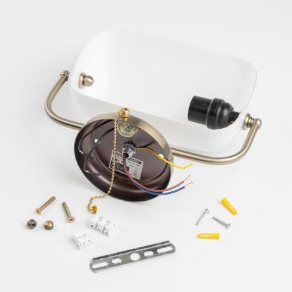 Brilagi - Nástenné svietidlo BANK OFFICE 1xE27/60W/230V mosadz/biela