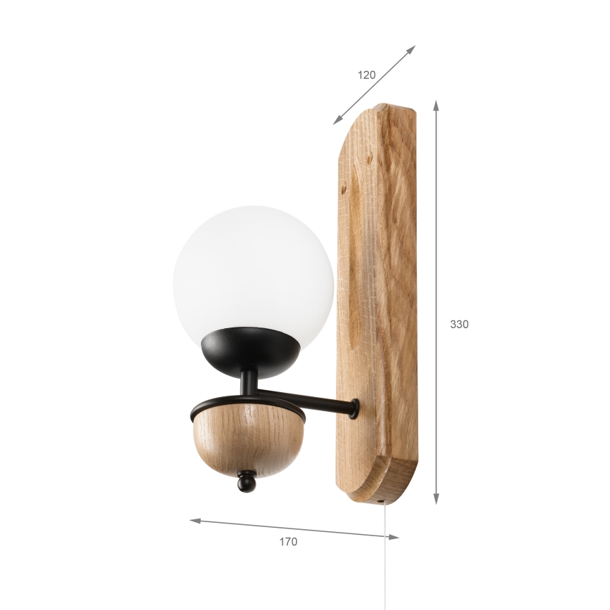 Brilagi - Nástenné svietidlo COTTAGE 1xG9/40W/230V dub/biela