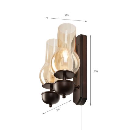 Brilagi - Nástenné svietidlo COTTAGE 2xE14/40W/230V buk/hnedá