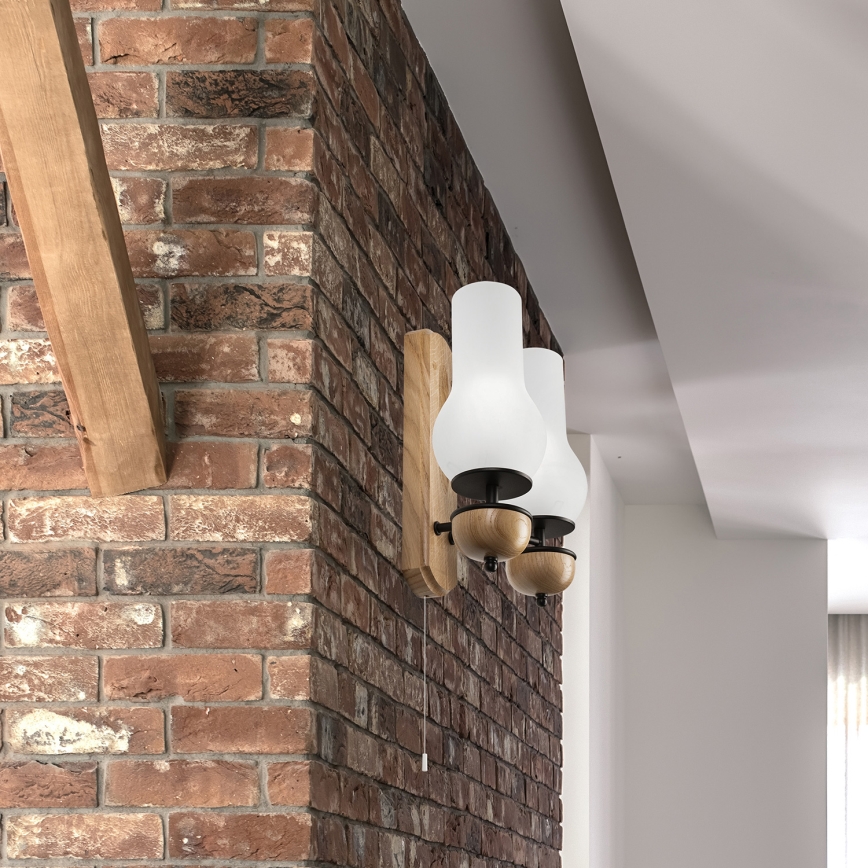 Brilagi - Nástenné svietidlo COTTAGE 2xE14/40W/230V dub/biela