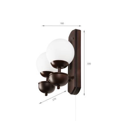 Brilagi - Nástenné svietidlo COTTAGE 2xG9/40W/230V buk/biela