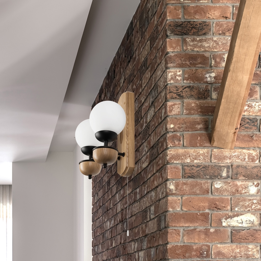 Brilagi - Nástenné svietidlo COTTAGE 2xG9/40W/230V dub/biela