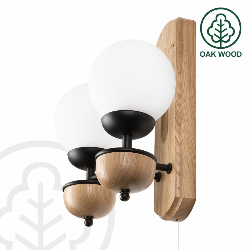 Brilagi - Nástenné svietidlo COTTAGE 2xG9/40W/230V dub/biela