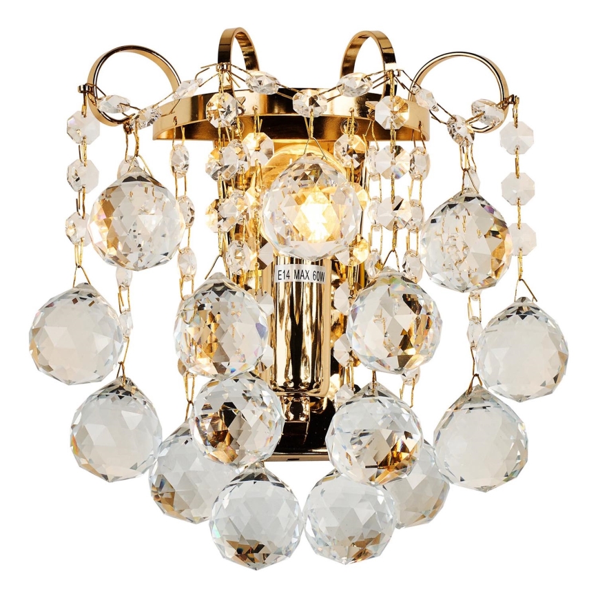 Brilagi - Nástenné svietidlo CRYSTAL 1xE14/60W/230V zlatá