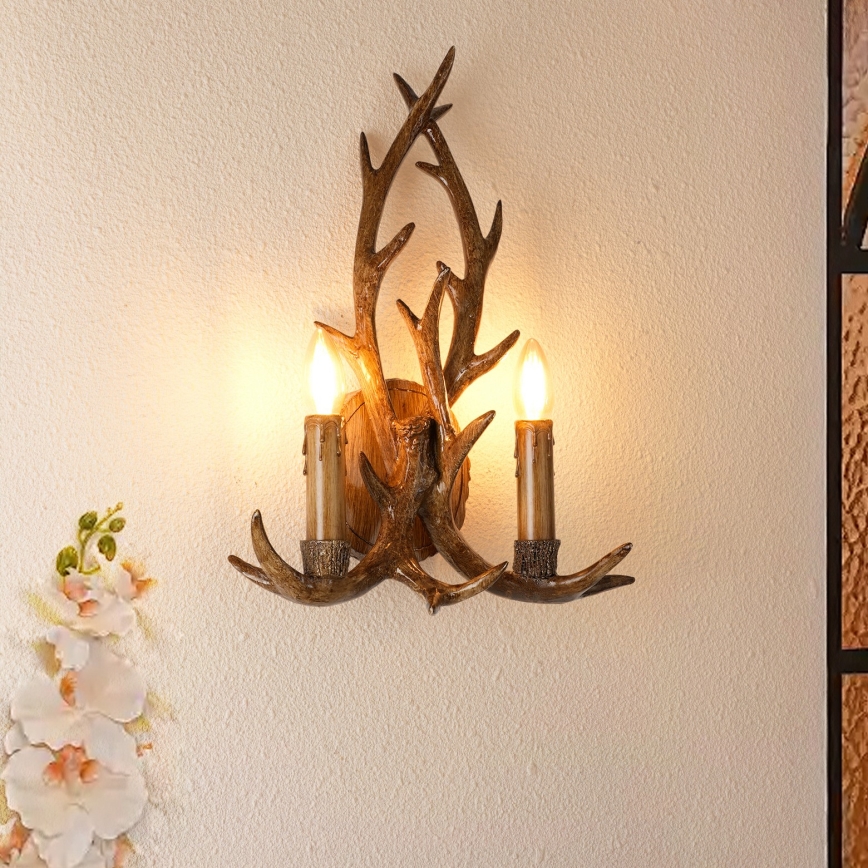 Brilagi - Nástenné svietidlo DEER 2xE14/10W/230V parohy