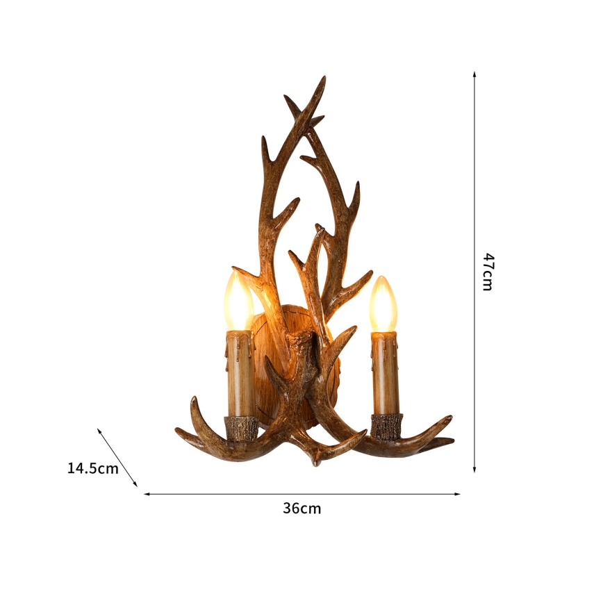 Brilagi - Nástenné svietidlo DEER 2xE14/10W/230V parohy