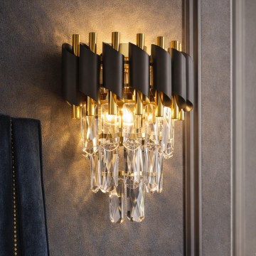 Brilagi - Nástenné svietidlo ECLIPSE 2xE14/10W/230V čierna/zlatá