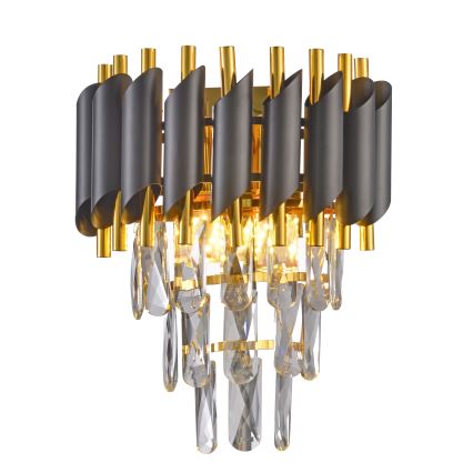 Brilagi - Nástenné svietidlo ECLIPSE 2xE14/10W/230V čierna/zlatá