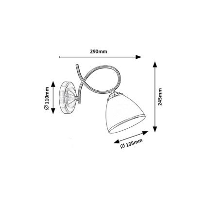Brilagi - Nástenné svietidlo FRED 1xE27/60W/230V bronzové