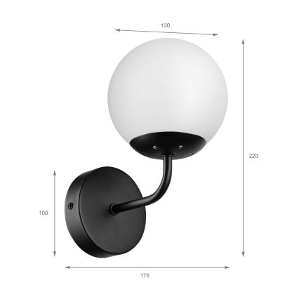 Brilagi - Nástenné svietidlo MALIVA 1xE14/15W/230V čierna/biela