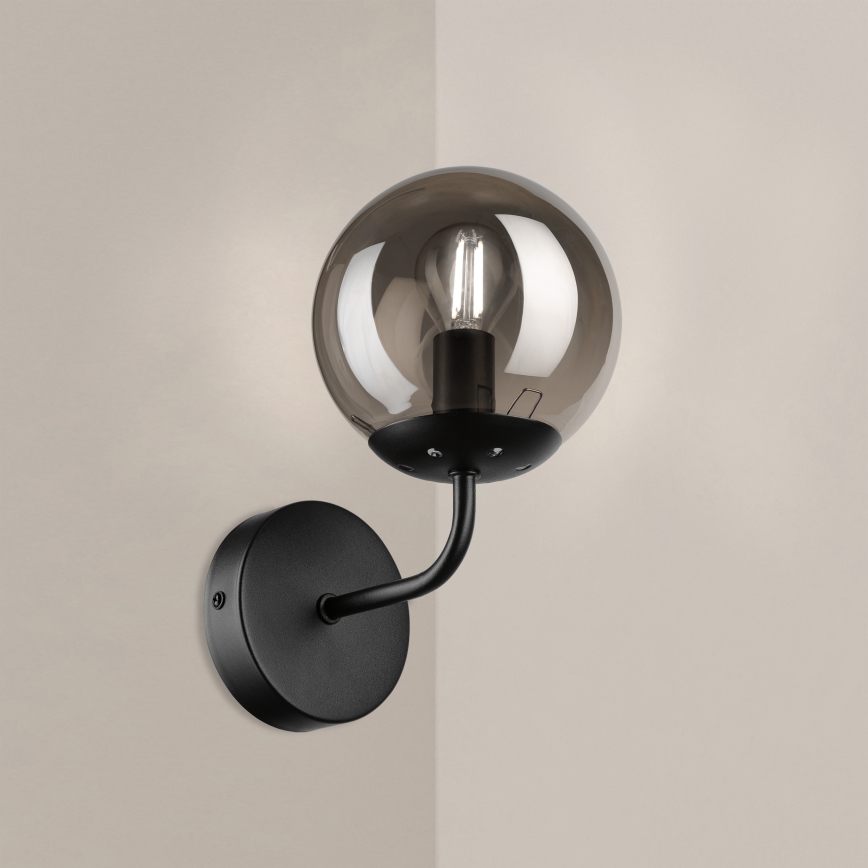 Brilagi - Nástenné svietidlo MALIVA 1xE14/15W/230V čierne/dymové