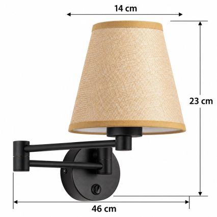 BRILAGI - Nástenné svietidlo NUBILA 1xE27/15W/230V béžová/čierna