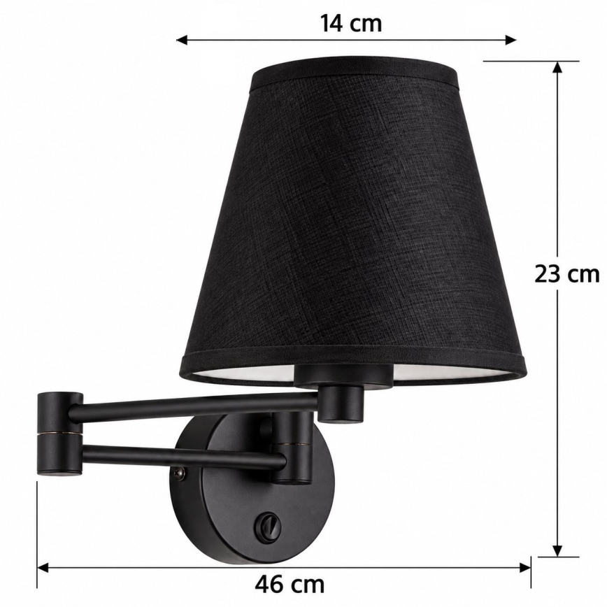 BRILAGI - Nástenné svietidlo NUBILA 1xE27/15W/230V čierne