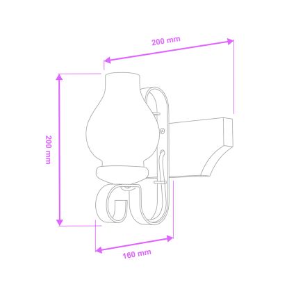 Brilagi - Nástenné svietidlo QUEEN 1xE14/40W/230V buk
