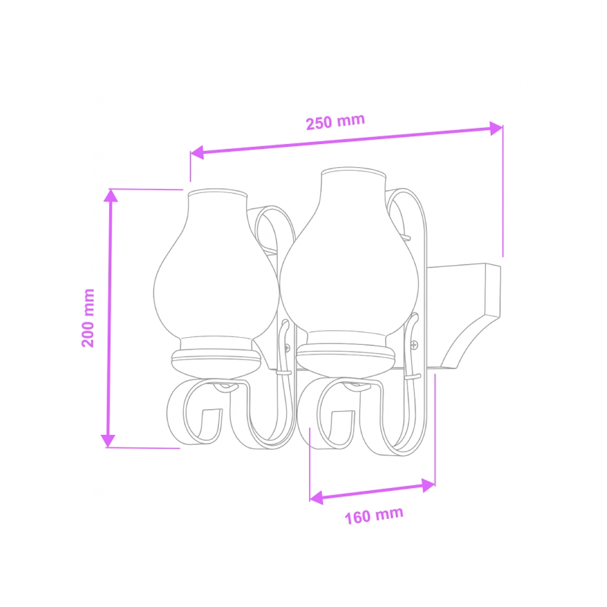 Brilagi - Nástenné svietidlo QUEEN 2xE14/40W/230V buk/orech