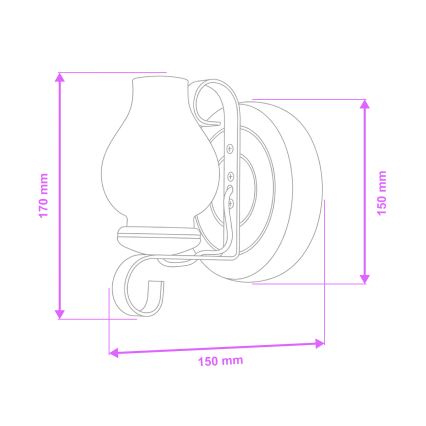 Brilagi - Nástenné svietidlo ROATA APLICA 1xE14/40W/230V buk