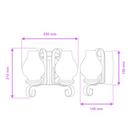 Brilagi - Nástenné svietidlo ROATA APLICA 2xE14/40W/230V buk