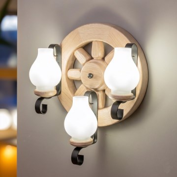 Brilagi - Nástenné svietidlo ROATA APLICA 3xE14/40W/230V dub