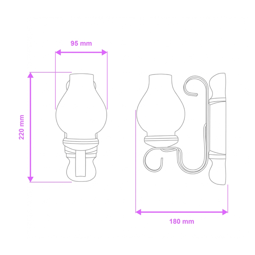 Brilagi - Nástenné svietidlo RUSTIC 1xE14/40W/230V buk
