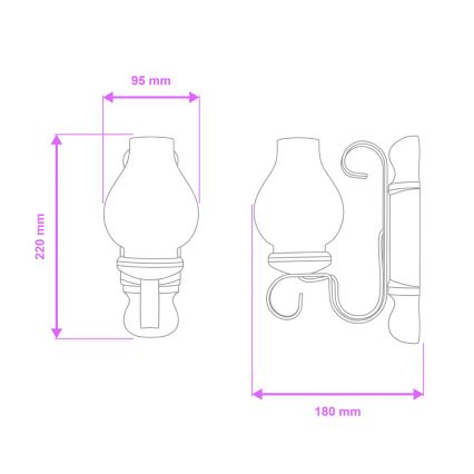 Brilagi - Nástenné svietidlo RUSTIC 1xE14/40W/230V buk/orech