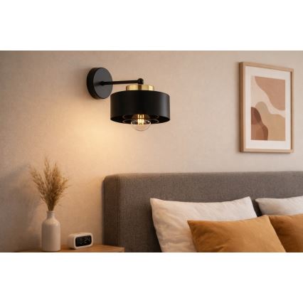 Brilagi - Nástenné svietidlo SPRING 1xE27/60W/230V čierne/zlaté