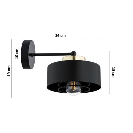Brilagi - Nástenné svietidlo SPRING 1xE27/60W/230V čierne/zlaté