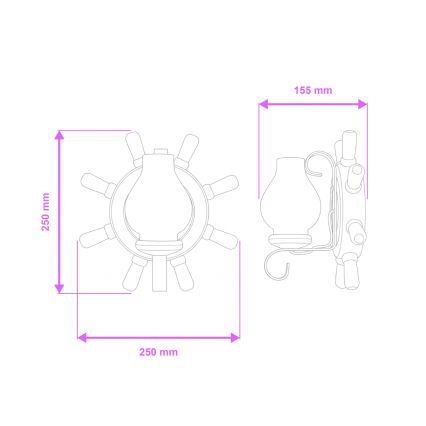 Brilagi - Nástenné svietidlo TIMONA 1xE14/40W/230V buk/orech