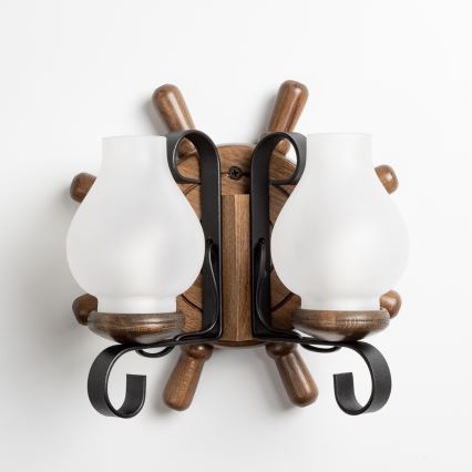 Brilagi - Nástenné svietidlo TIMONA 2xE14/40W/230V buk/orech